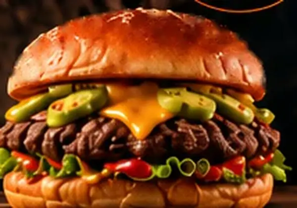 Spicy Jalapeño — Angus & Wagyu beef, Cheddar cheese, Jalapeño, Spicy Zee sauce, Potato bun