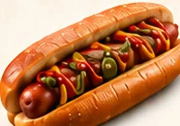 Zee Spicy Hot Dog — Premium sausage, Jalapeño, Melted cheese, Hot sauce, Brioche bun